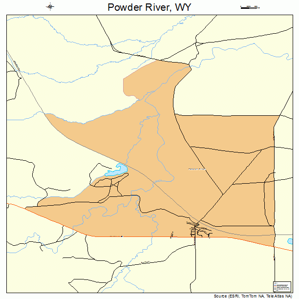 Powder River, WY street map