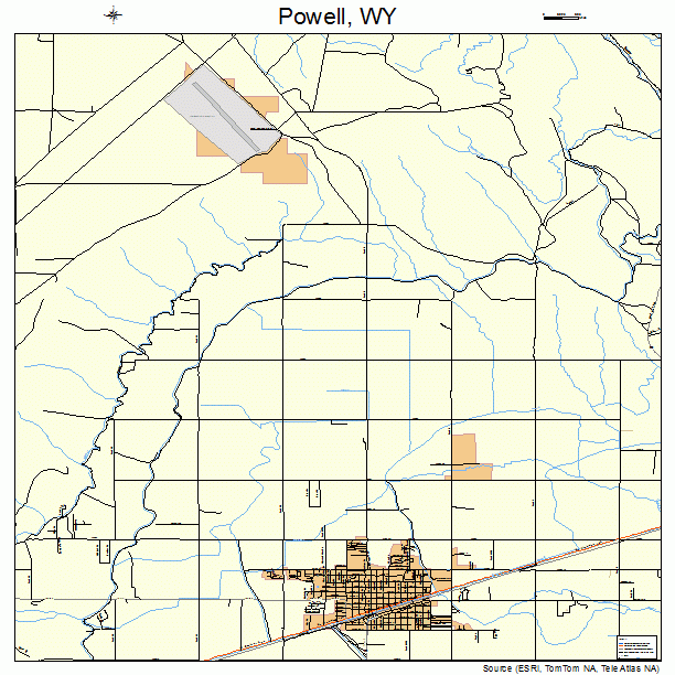 Powell, WY street map