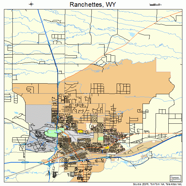 Ranchettes, WY street map