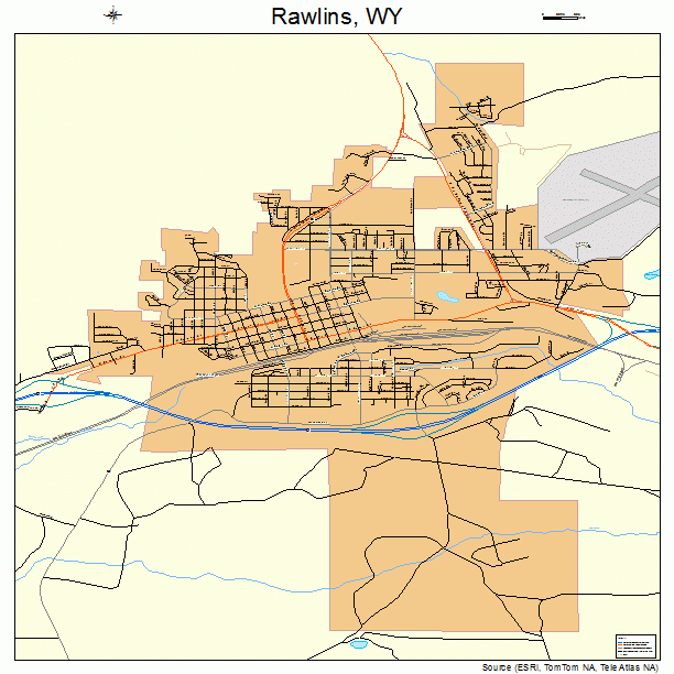 Rawlins, WY street map