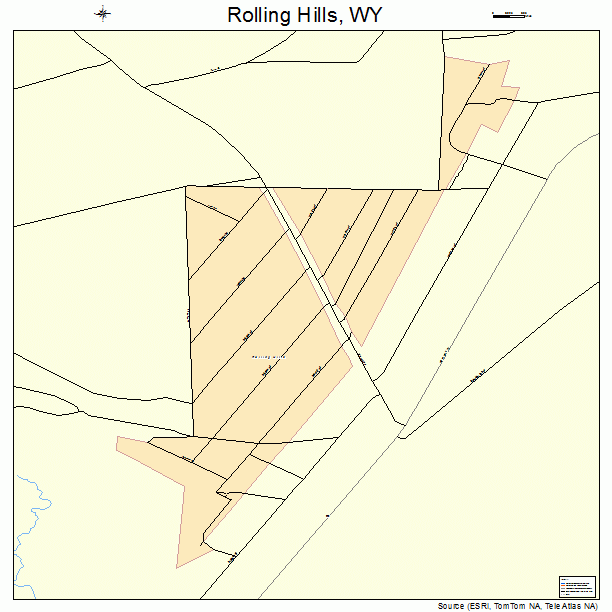 Rolling Hills, WY street map