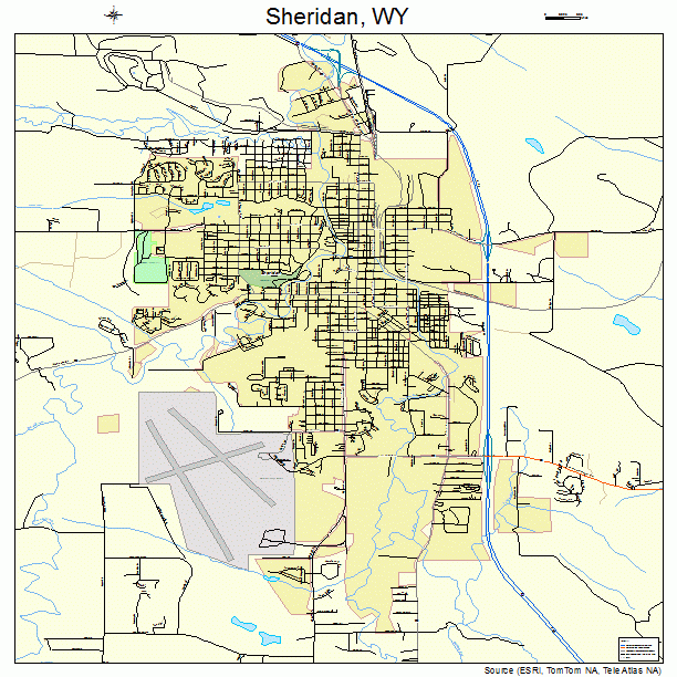 Sheridan, WY street map