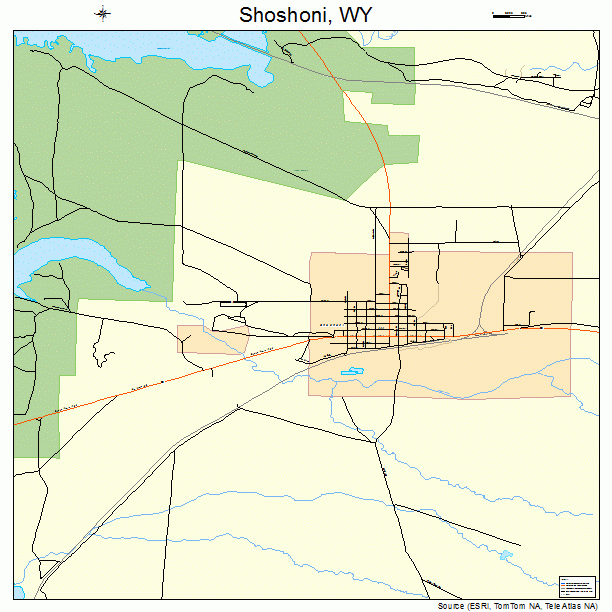 Shoshoni, WY street map