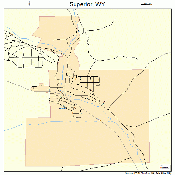 Superior, WY street map