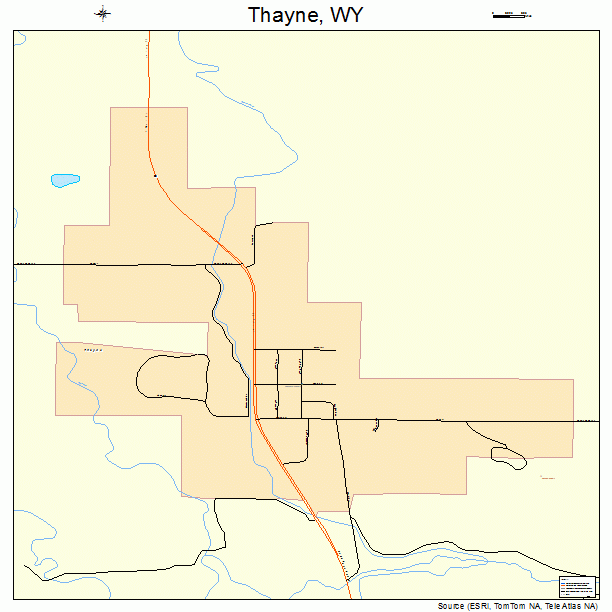 Thayne, WY street map