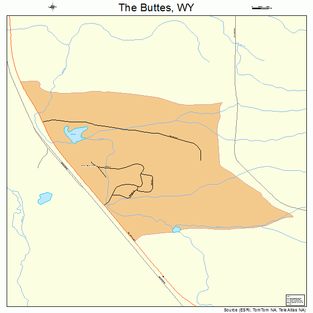 The Buttes, WY street map