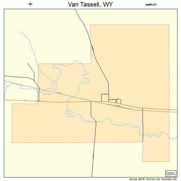 Van Tassell, WY street map