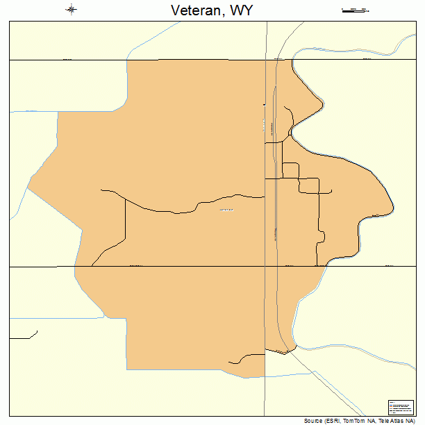 Veteran, WY street map