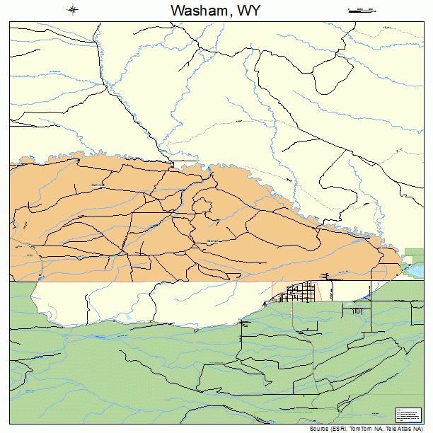 Washam, WY street map