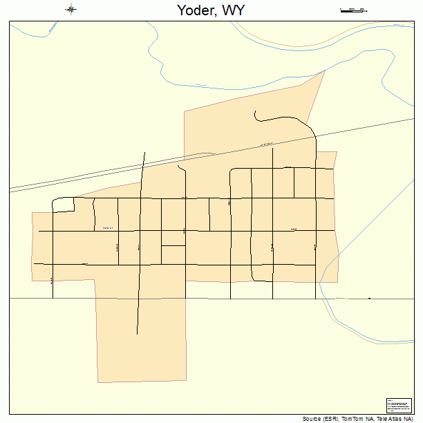 Yoder, WY street map