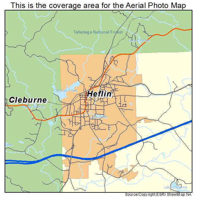 Aerial Photography Map of Heflin, AL Alabama