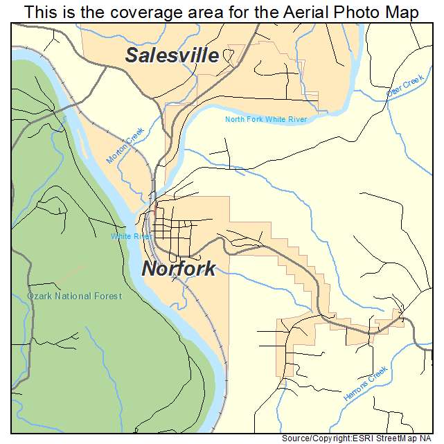 Aerial Photography Map of Norfork, AR Arkansas