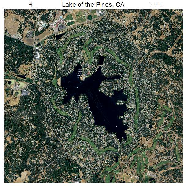 Aerial Photography Map of Lake of the Pines, CA California