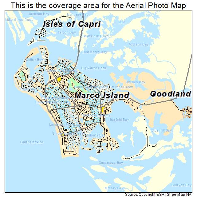 Aerial Photography Map Of Marco Island FL Florida