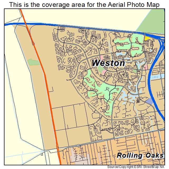 Aerial Photography Map of Weston, FL Florida