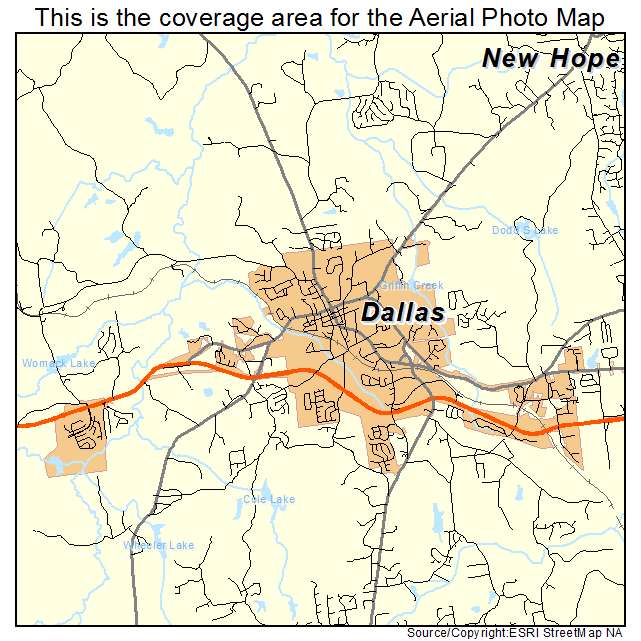 Aerial Photography Map Of Dallas GA Georgia