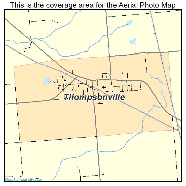 Aerial photography map of thompsonville il illinois