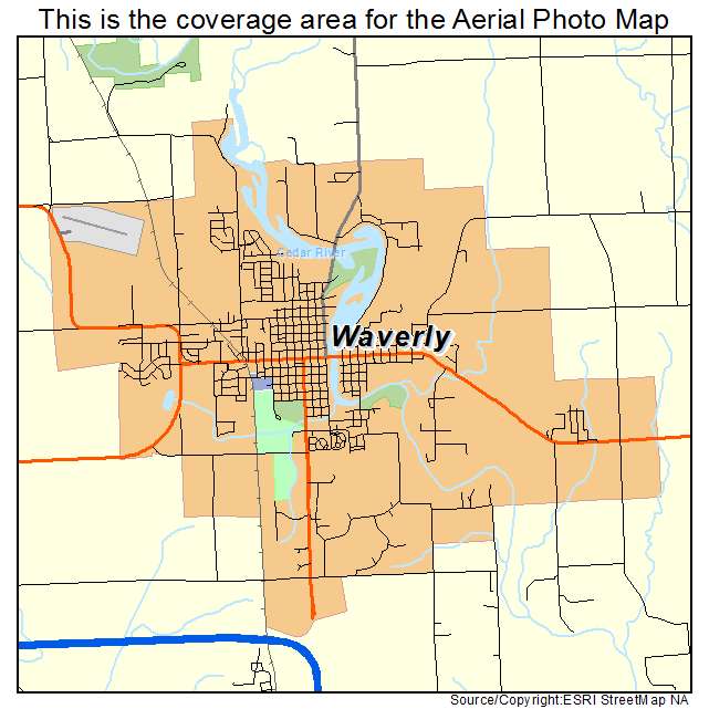 Aerial Photography Map of Waverly, IA Iowa