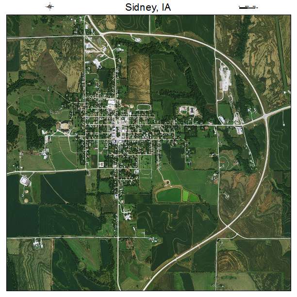 Aerial Photography Map of Sidney, IA Iowa