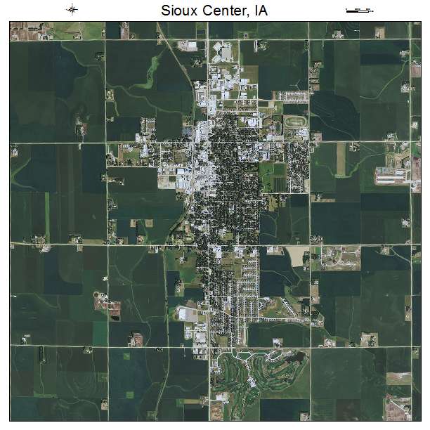 Aerial Photography Map of Sioux Center, IA Iowa