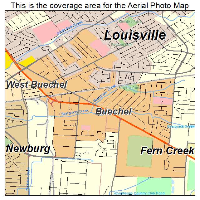 Aerial Photography Map of Buechel, KY Kentucky