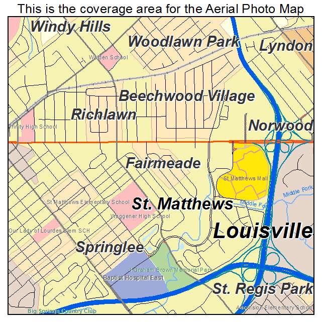 Aerial Photography Map of Fairmeade, KY Kentucky