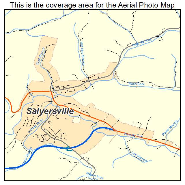 Aerial Photography Map of Salyersville, KY Kentucky