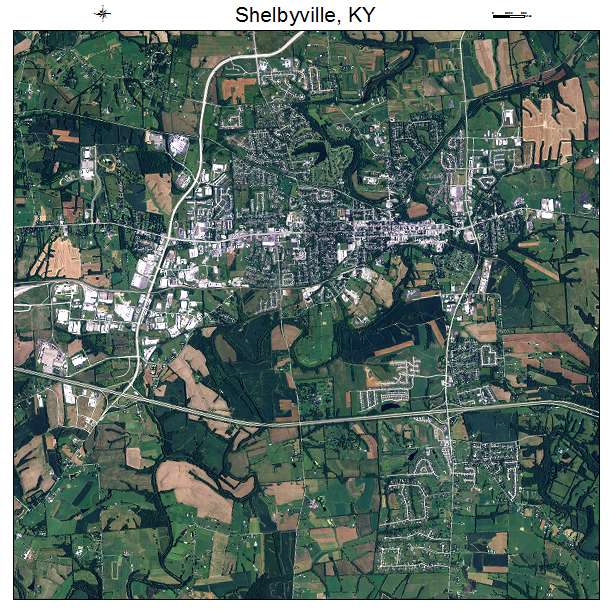 Aerial Photography Map of Shelbyville, KY Kentucky