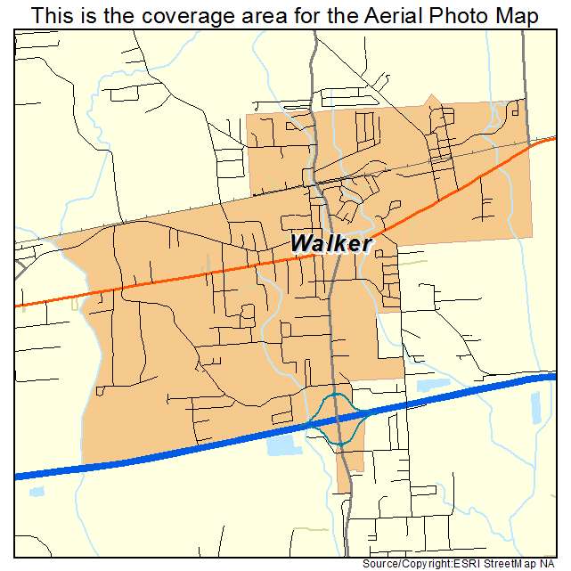 Aerial Photography Map of Walker, LA Louisiana