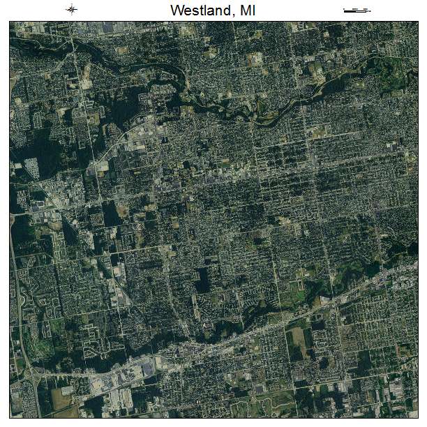 Aerial Photography Map of Westland, MI Michigan