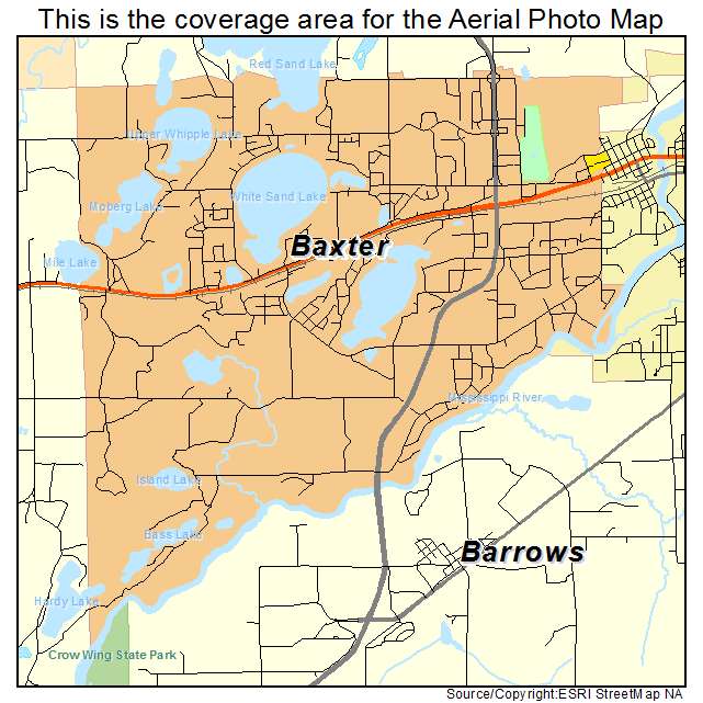 Aerial Photography Map of Baxter, MN Minnesota