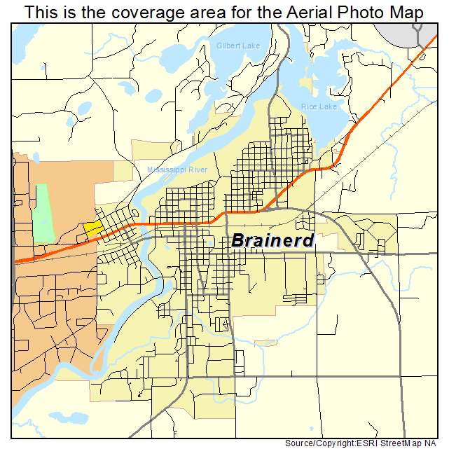 Aerial Photography Map of Brainerd, MN Minnesota