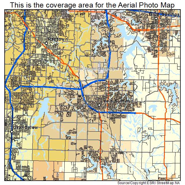 Aerial Photography Map of Lees Summit, MO Missouri