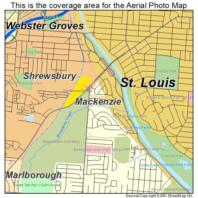 Aerial Photography Map of Mackenzie, MO Missouri