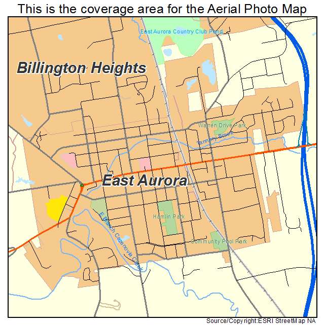 Aerial Photography Map Of East Aurora Ny New York