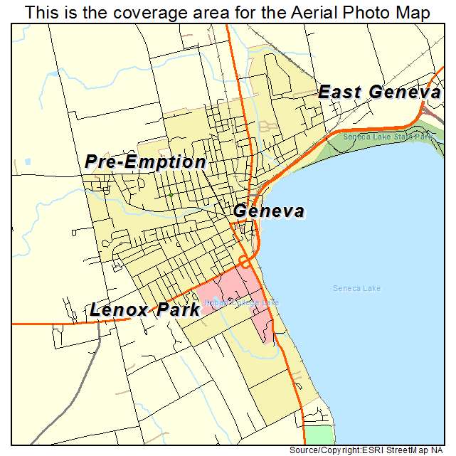 Aerial Photography Map Of Geneva NY New York