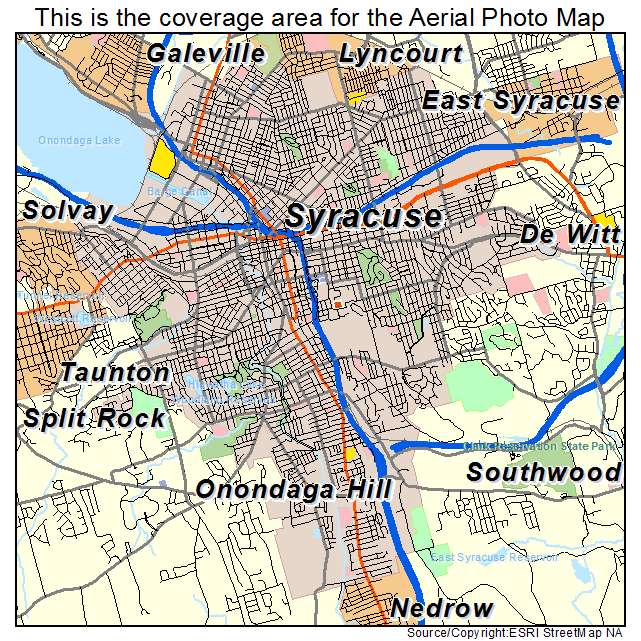 Aerial Photography Map of Syracuse, NY New York