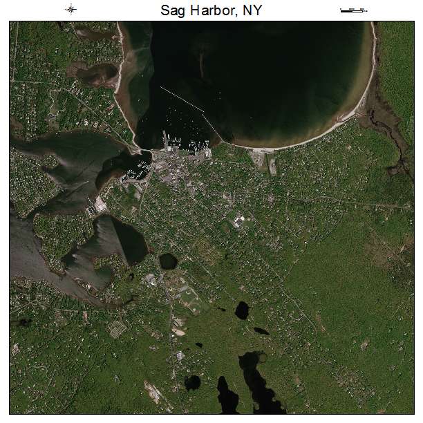 Aerial Photography Map of Sag Harbor, NY New York
