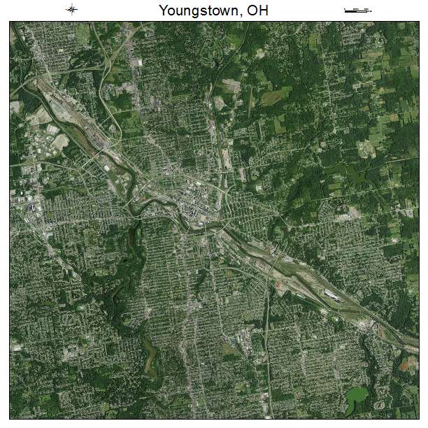 Aerial Photography Map of Youngstown, OH Ohio
