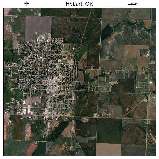 Aerial Photography Map of Hobart, OK Oklahoma
