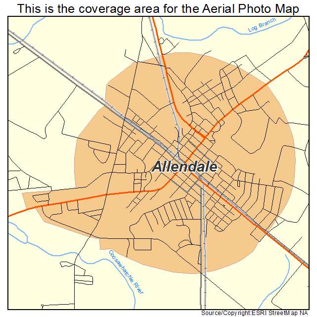 Aerial Photography Map of Allendale, SC South Carolina
