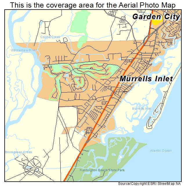 Aerial Photography Map of Murrells Inlet, SC South Carolina