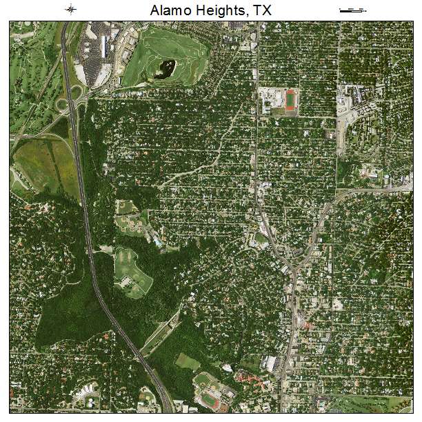 Aerial Photography Map of Alamo Heights, TX Texas