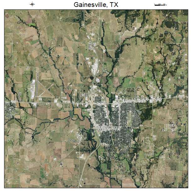 Aerial Photography Map  of Gainesville  TX  Texas 