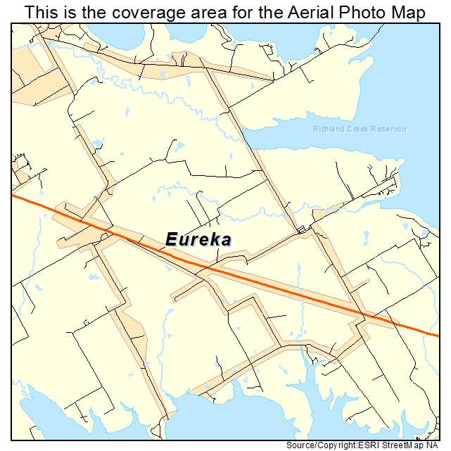Aerial Photography Map of Eureka, TX Texas
