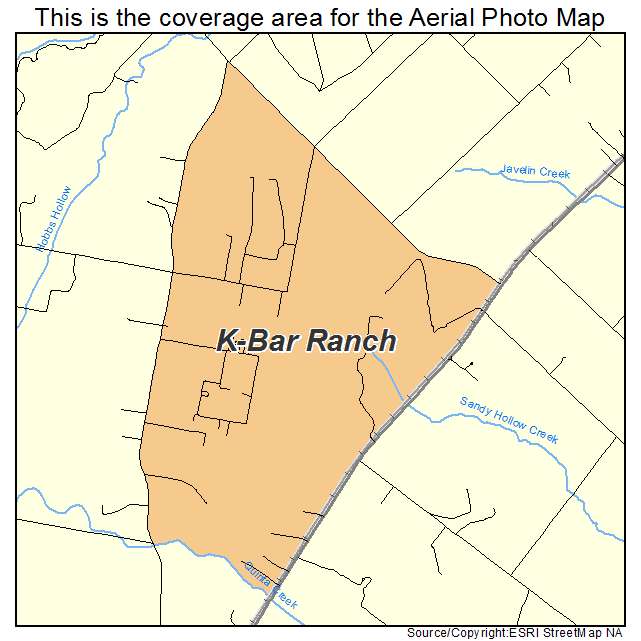 Aerial Photography Map Of K Bar Ranch Tx Texas