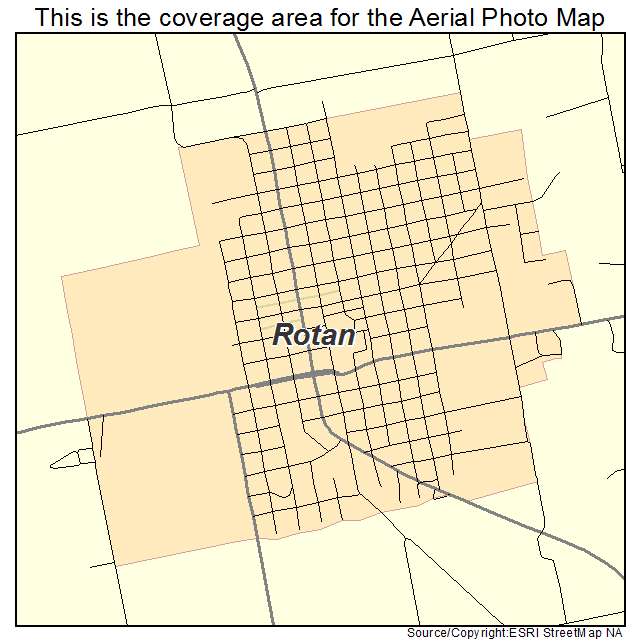 Aerial Photography Map of Rotan TX Texas