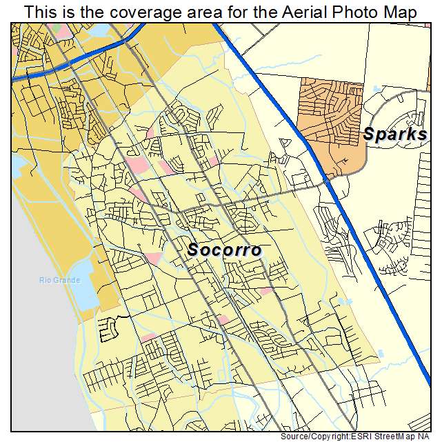 Aerial Photography Map of Socorro, TX Texas