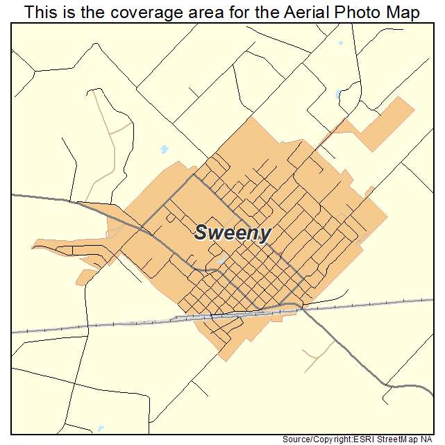 Aerial Photography Map Of Sweeny TX Texas