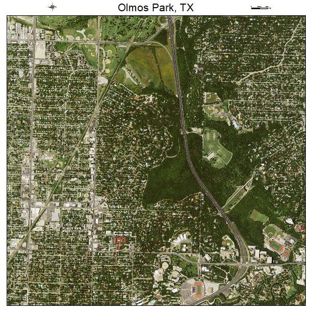 Aerial Photography Map of Olmos Park, TX Texas